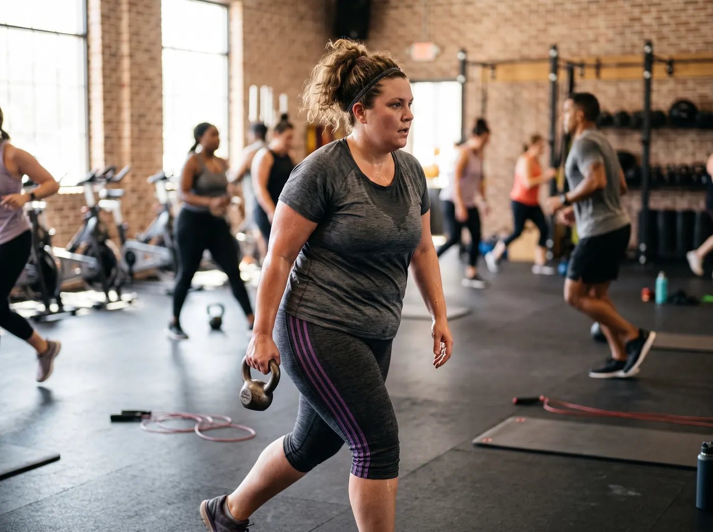 Person exercising in a fitness class
